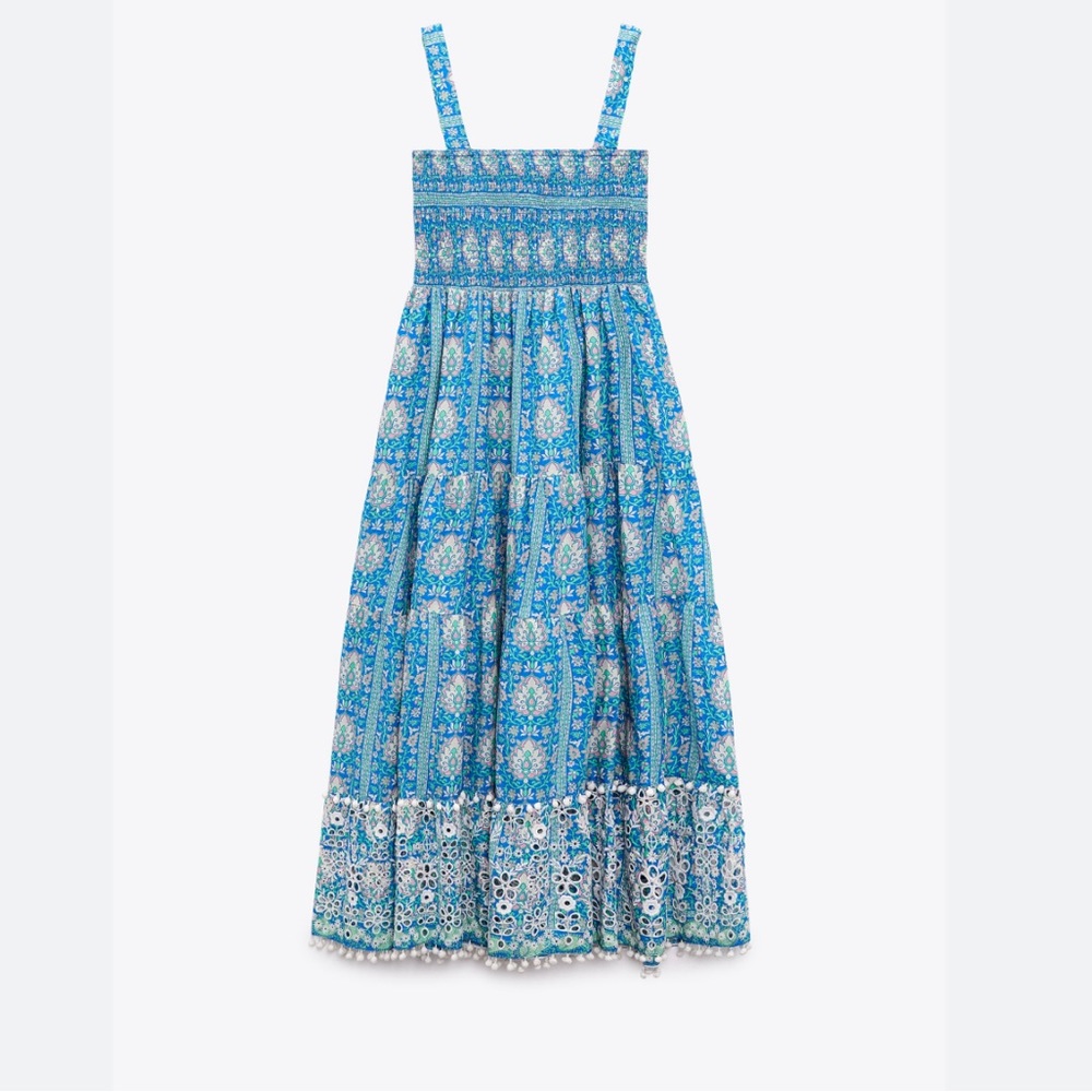 Zara Long Print Maxi Dress Size XS
